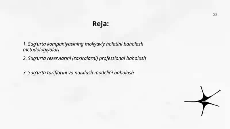 Sugʻurta sohasida professional baholash faoliyati 2