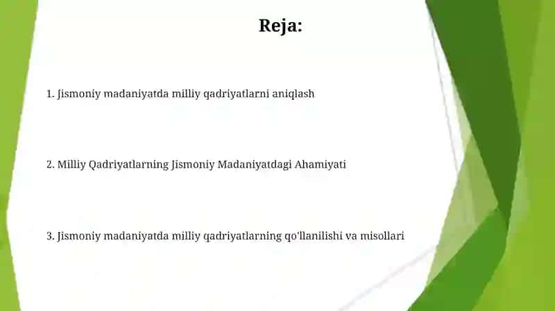 Jismoniy madaniyatning milliy qadriyatlari va ularning o'rni 2