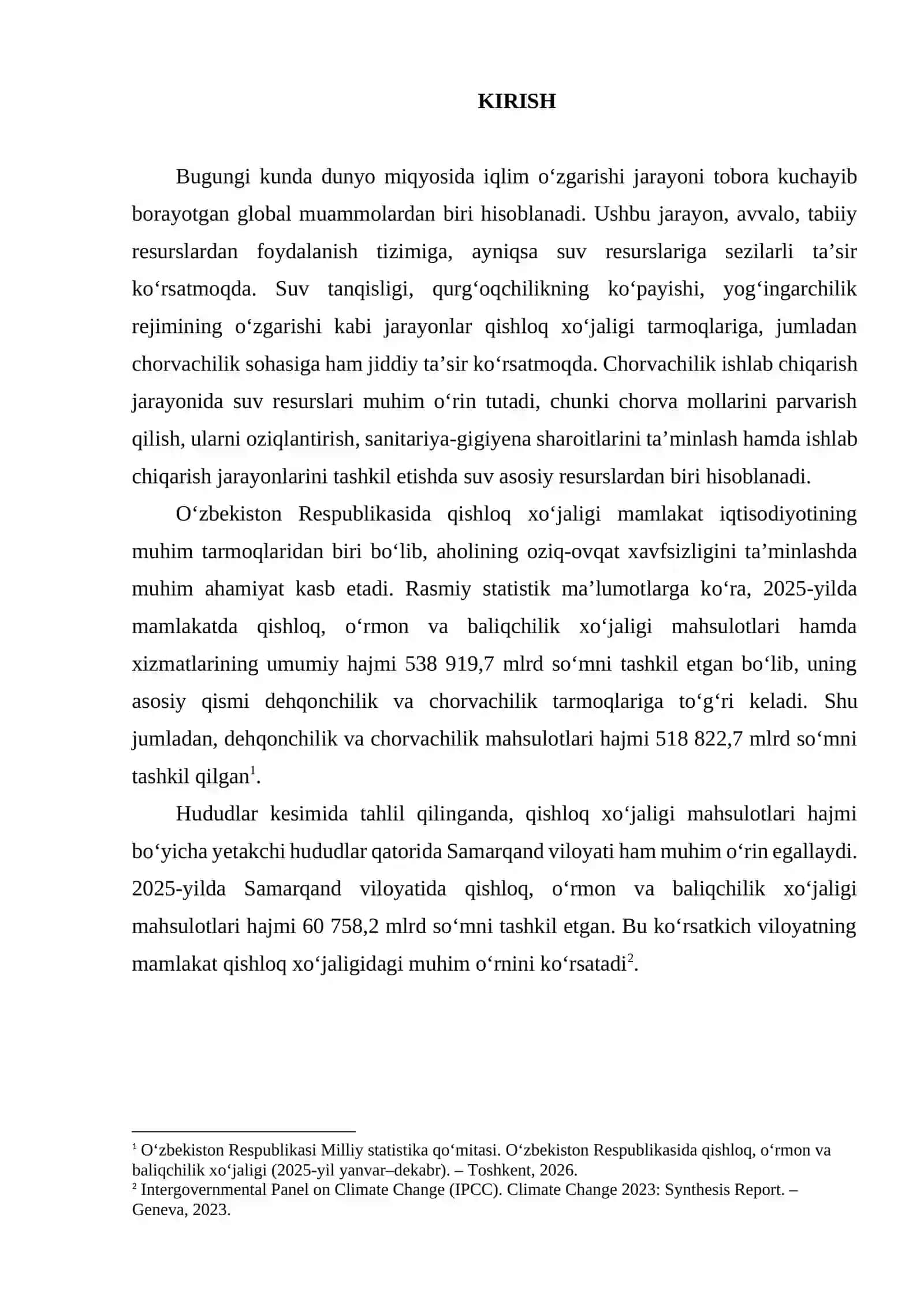 SUV RESURSLARINING NAZARIY ASOSLARI 2