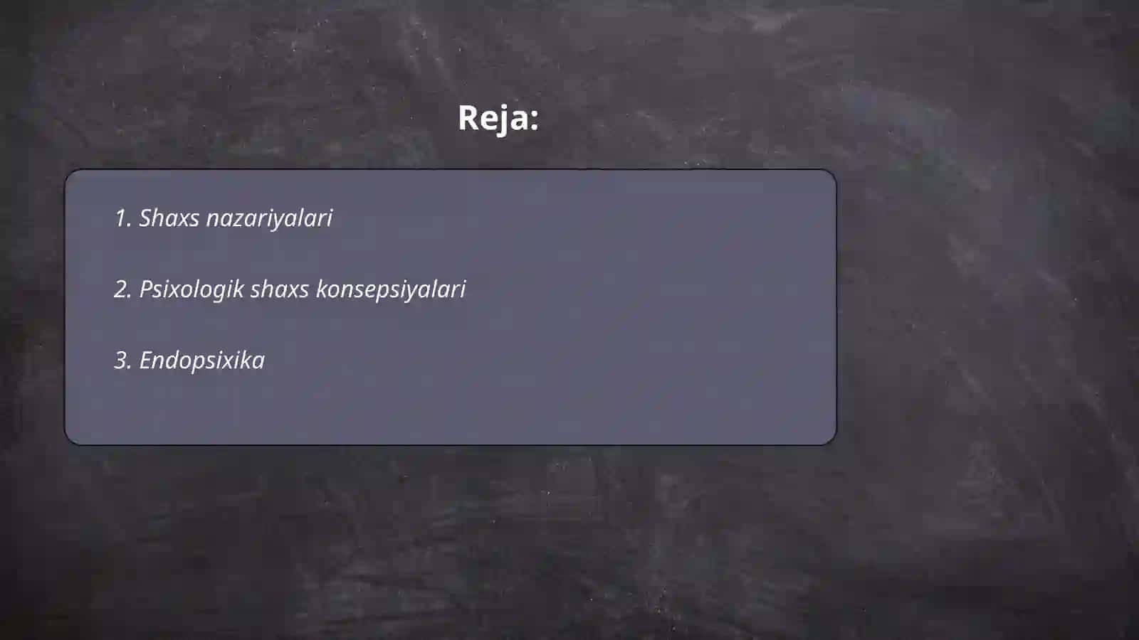 Chet el psixologiyasi 2