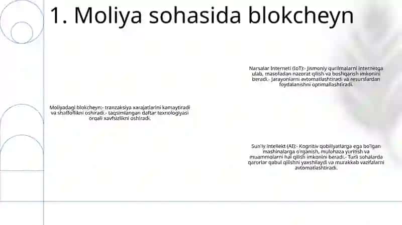 Moliya sohasida blokcheyn 2