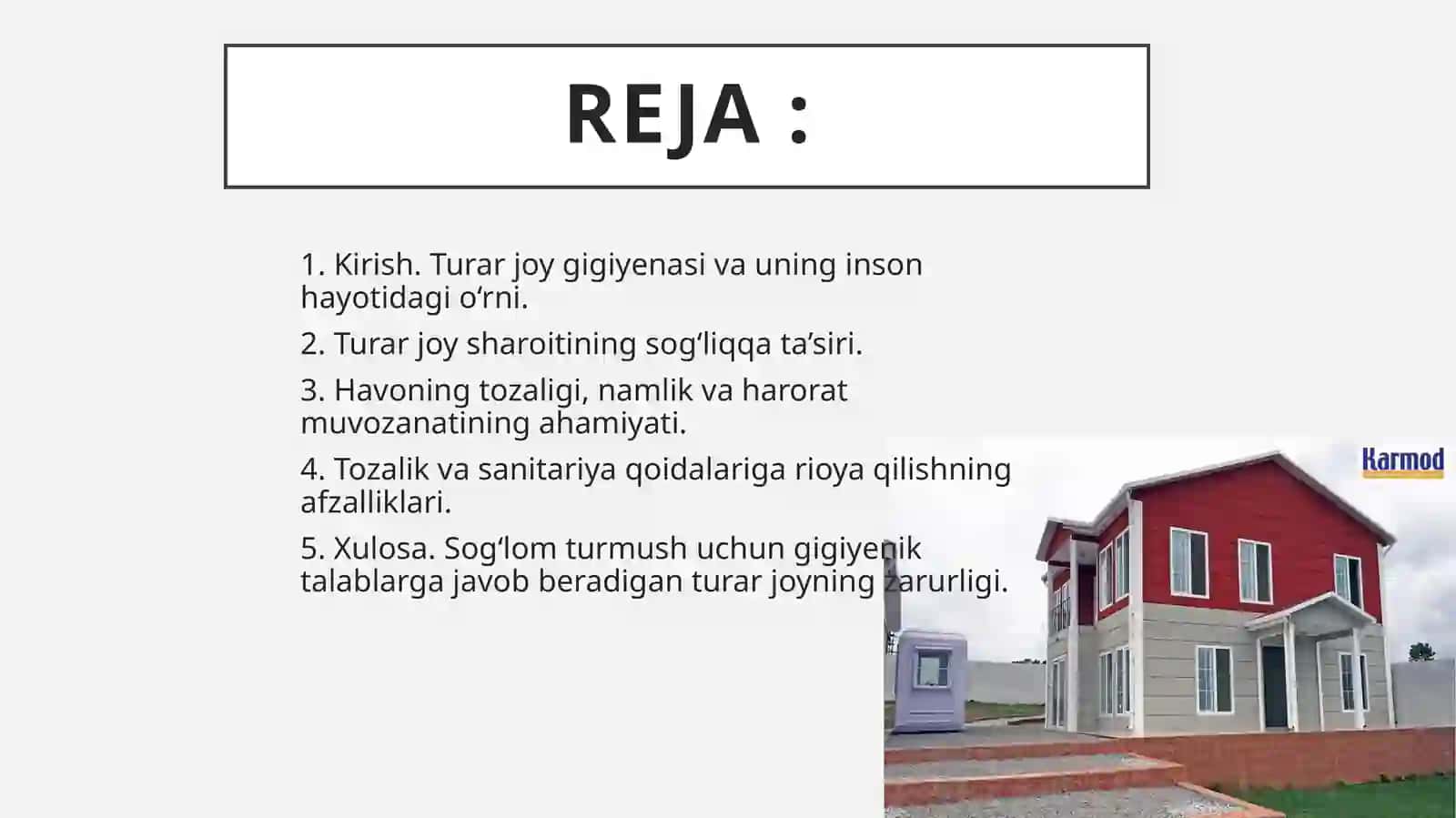 Turar joy gigiyenasi va uning inson hayotidagi o‘rni 2