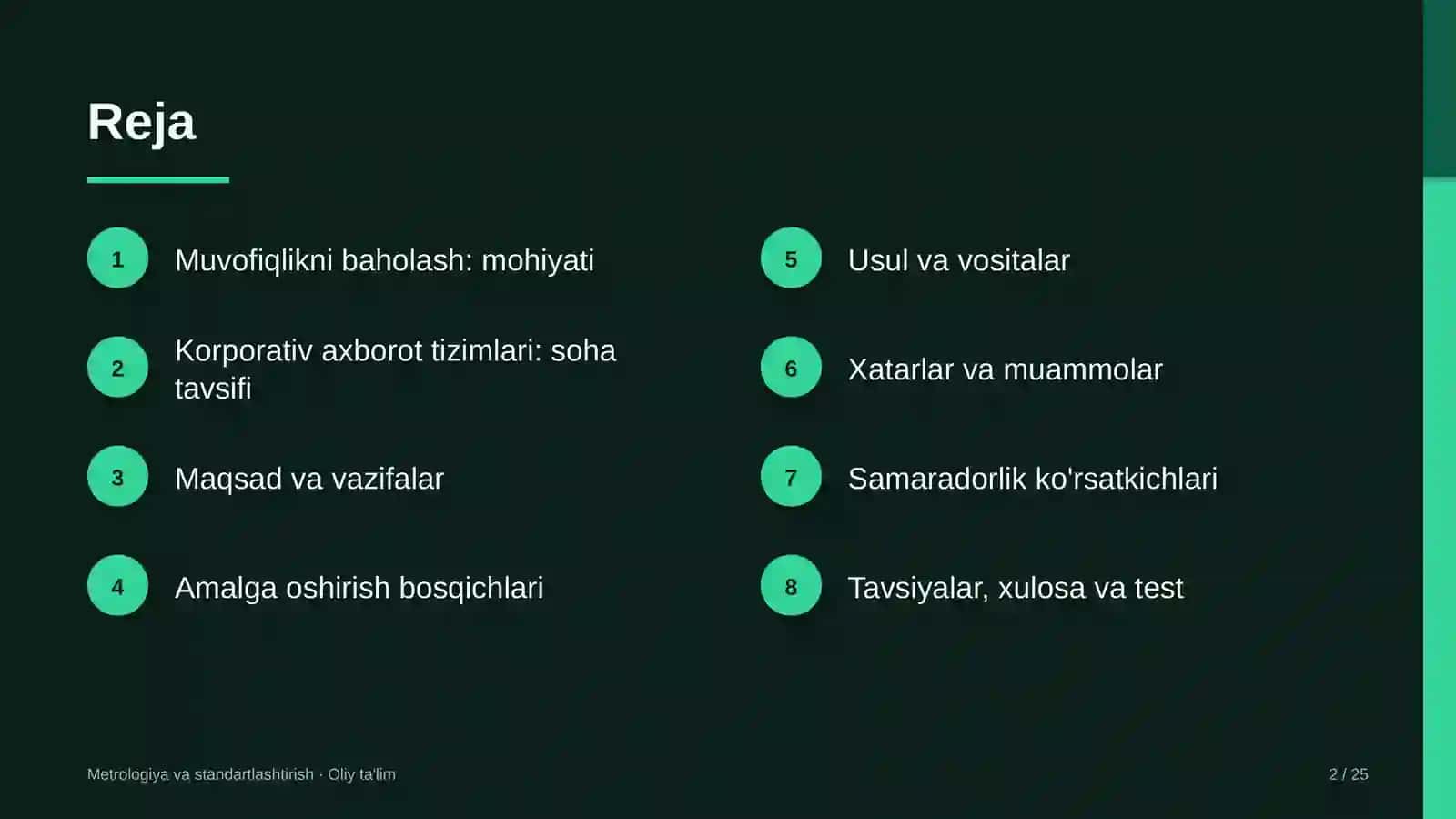 Korporativ axborot tizimlarida muvofiqlikni baholash 2