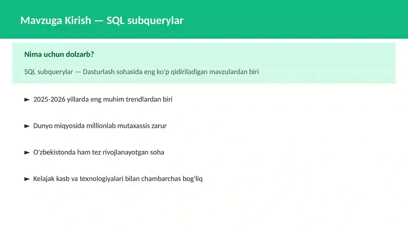 SQL subquerylar 2