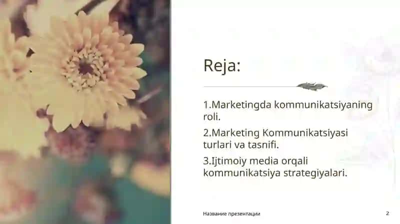 Kommunikatsiya bo’yicha strategik qarorlar 2