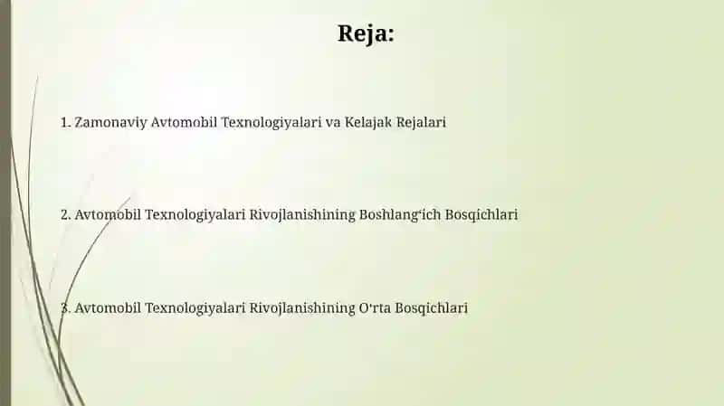 Avtomobil Texnologiyalari Rivojlanishining Boshlangʻich Bosqichlari 2