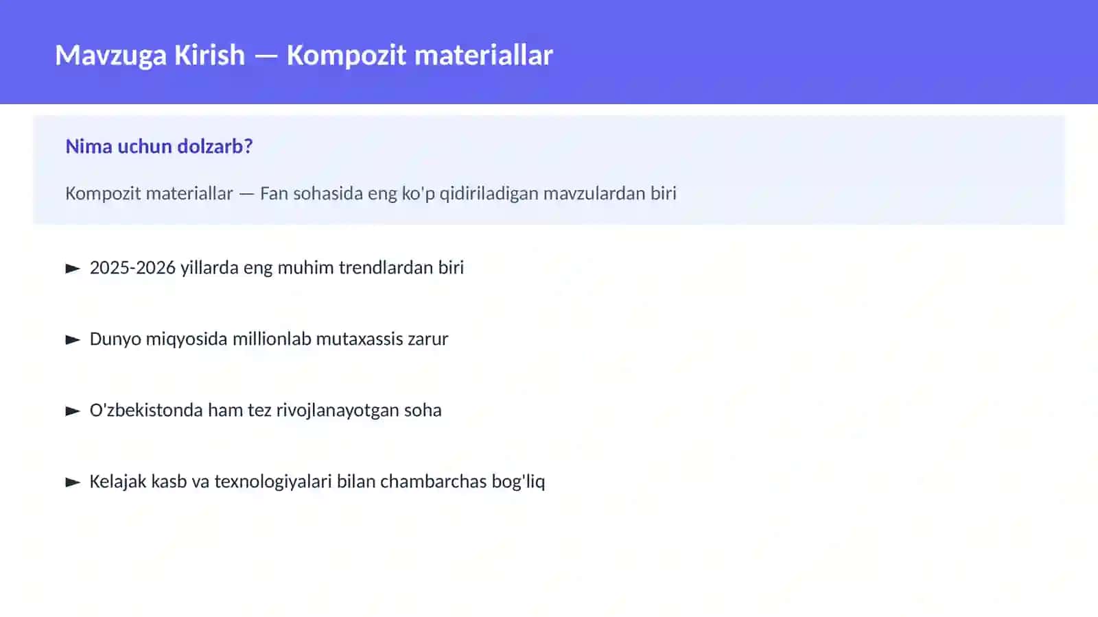 FAN | KIMYO ZAMONAVIY 2