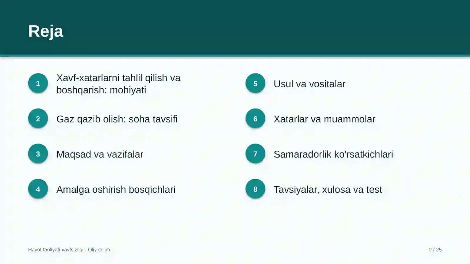 gaz qazib olishda xavf xatarlarni tahlil qilish va boshqarish 8200 2