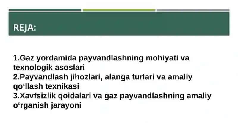 Metallarni gaz yordamida payvandlashni o‘rganish 2