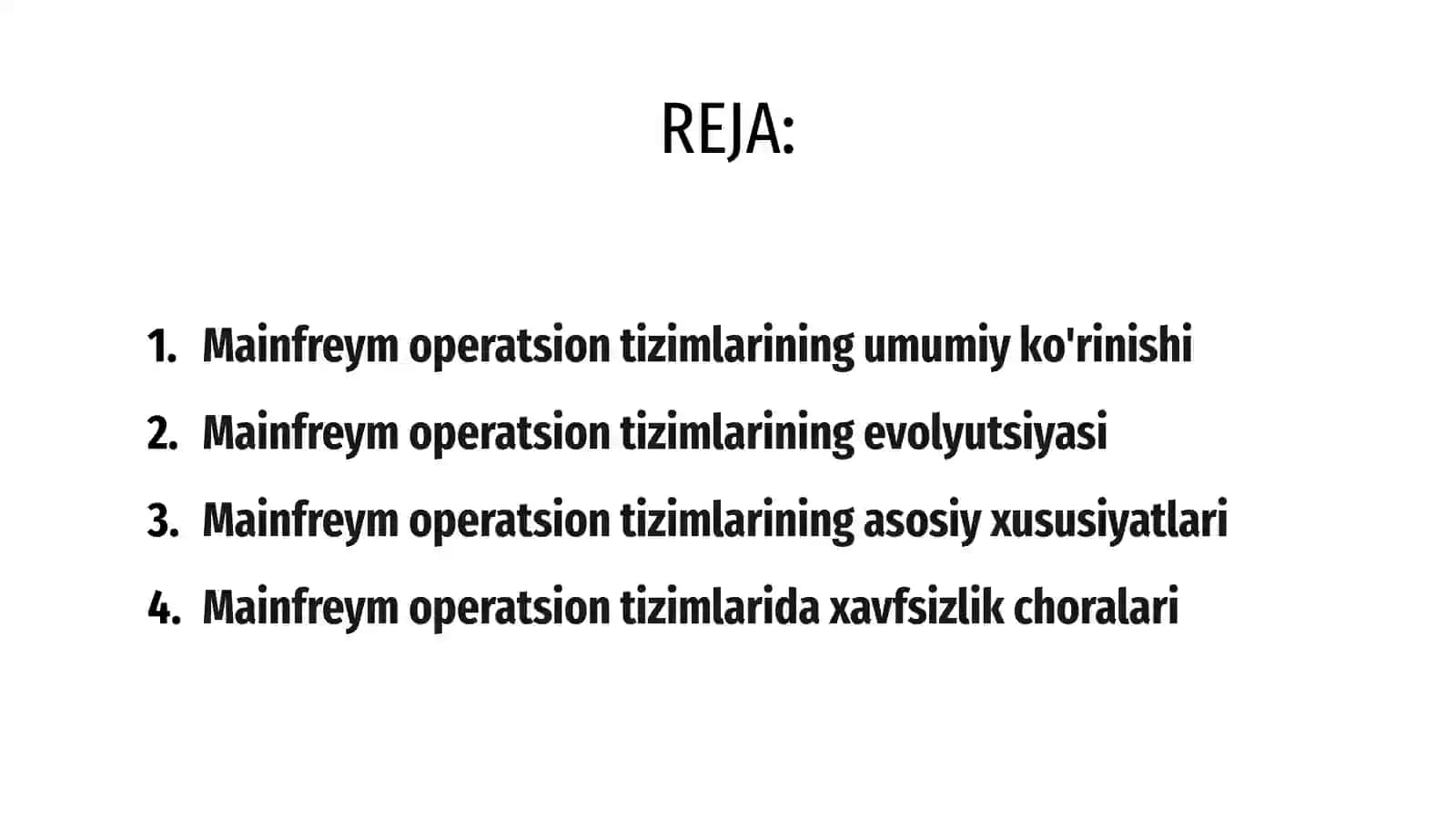 Mainfreym operatsion tizimlari 2