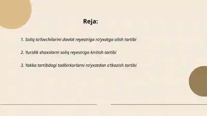 Soliq toʻlovchilarini hisobga olish tartibi 2