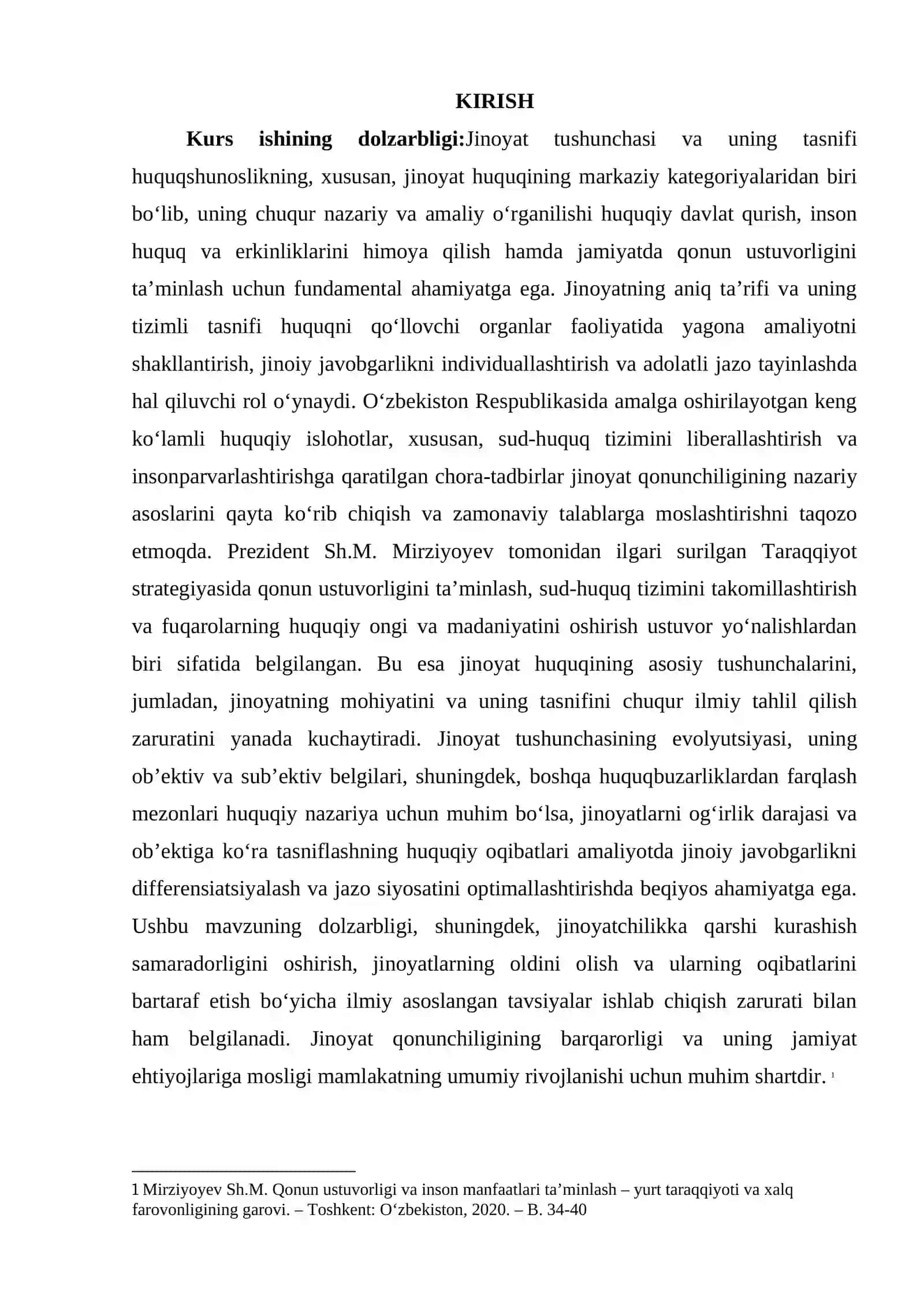 O‘zbekiston jinoyat qonunchiligiga ko‘ra jinoyat tushunchasi va uning tasnifi 2