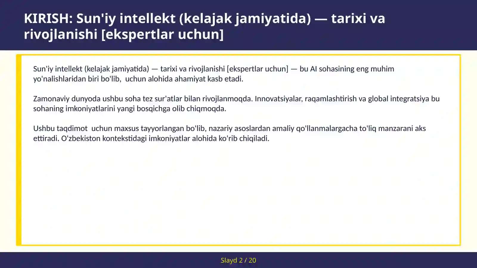 Sun'iy Intellekt (Kelajak Jamiyatida) — Tarixi va Rivojlanishi [Ekspertlar Uchun] 2