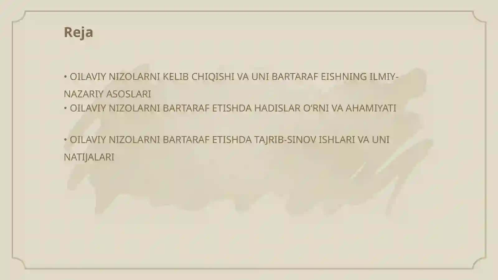 Oilaviy nizolarni bartaraf etish 2