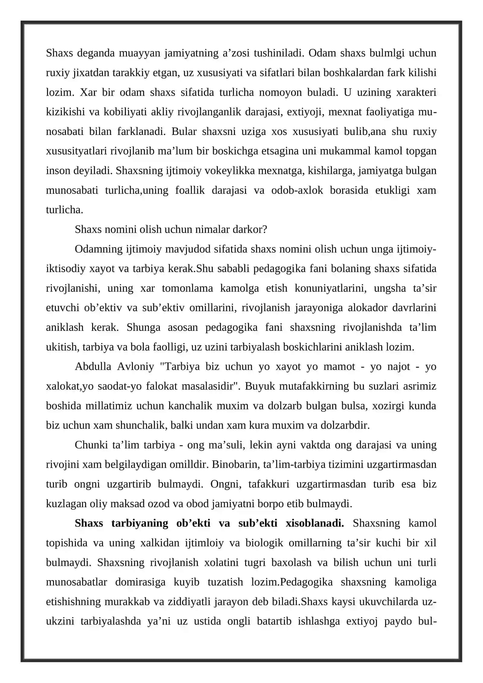 O’quvchi shaxsi-tarbiyaning ob’ekti va sub’ekti sifatida 2