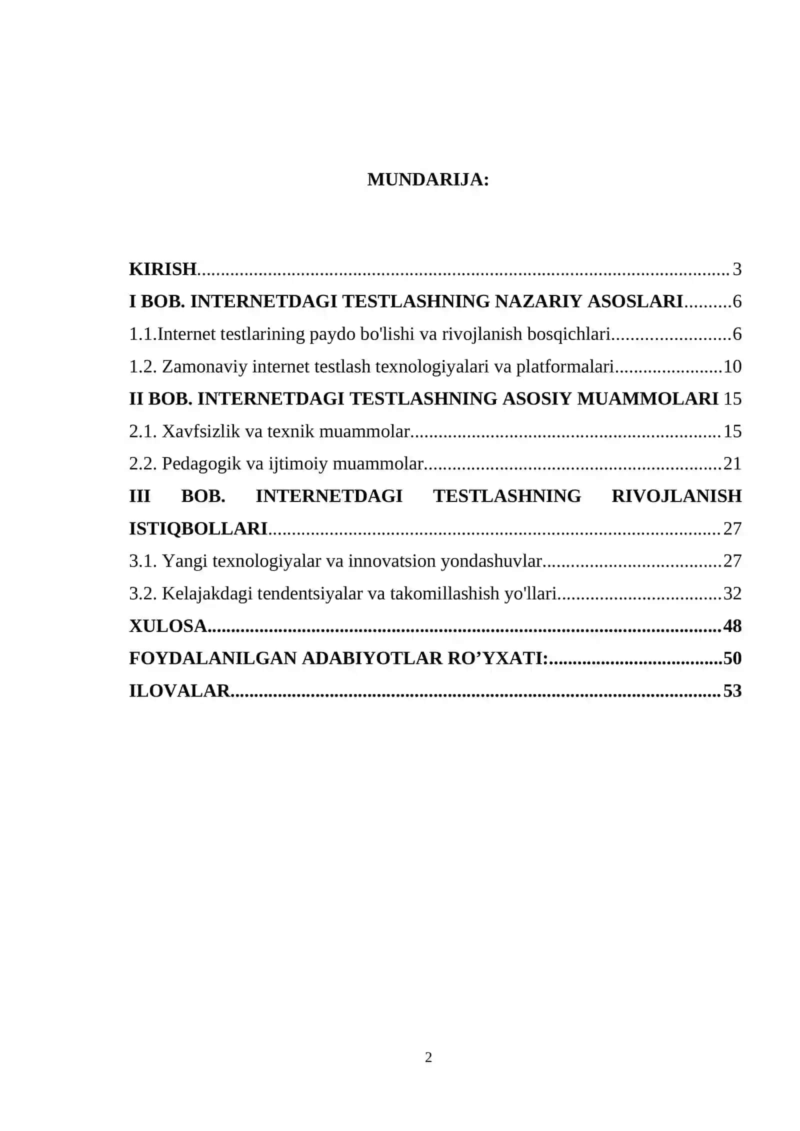 INTERNETDAGI TESTLAR: YANGI MUAMMOLARI VA ISTIQBOLLARI 2