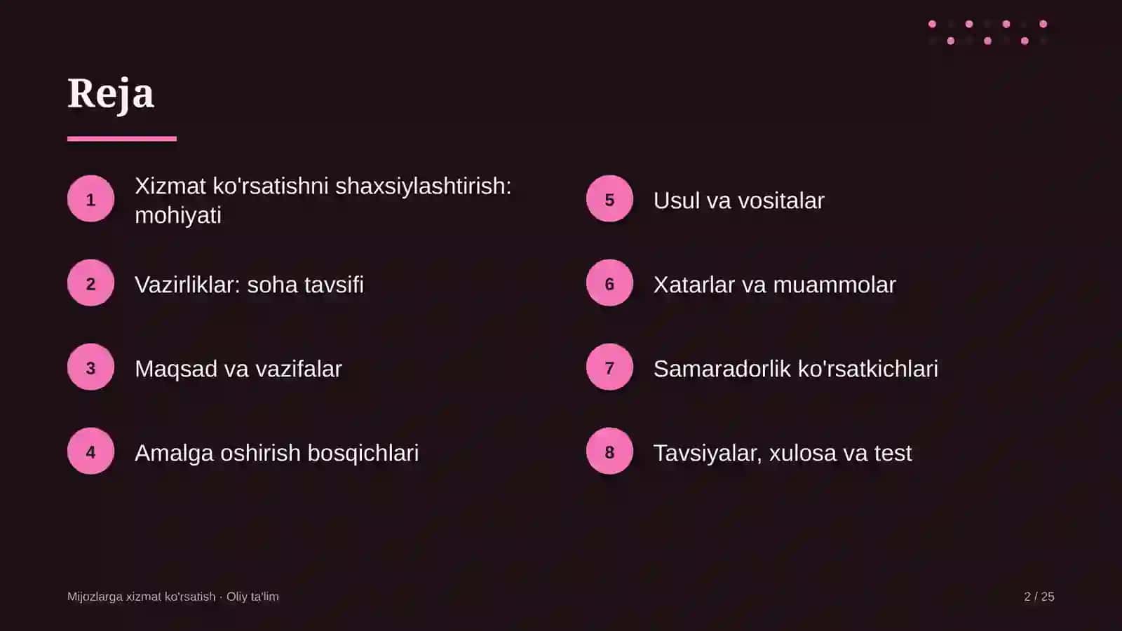 vazirliklarda xizmat ko'rsatishni shaxsiylashtirish 5834 2
