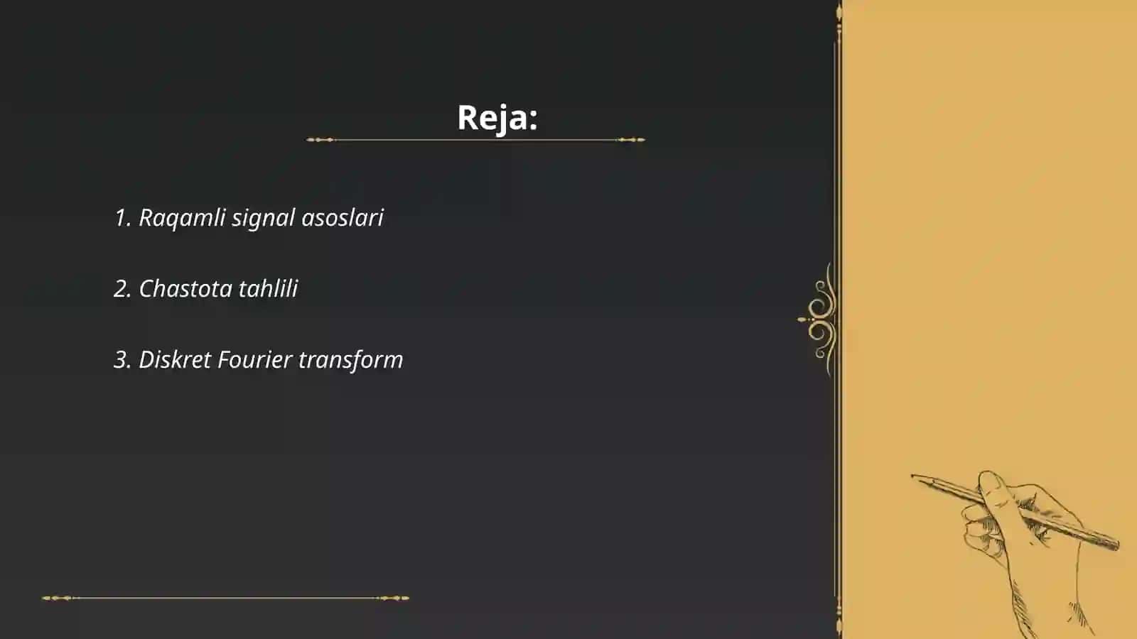 Raqamli signallarni qayta ishlash 2