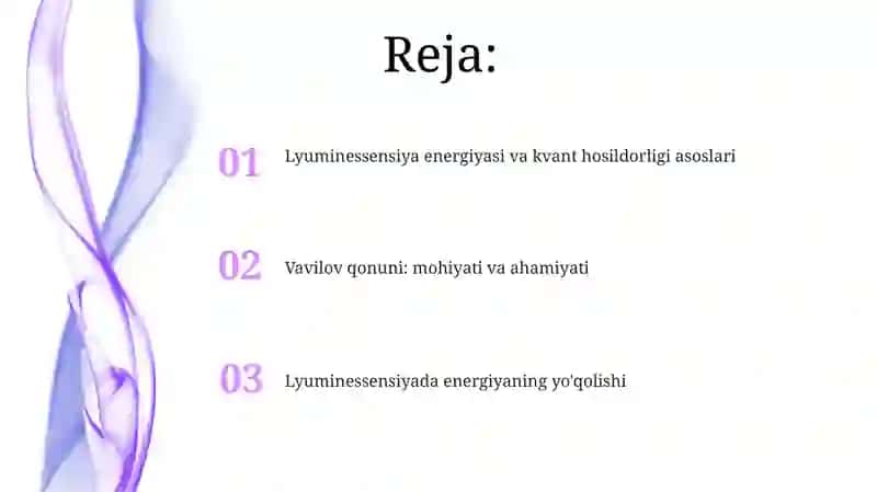 Lyuminessensiyaning energetik va kvant unumi. Vavilov qonuni 2