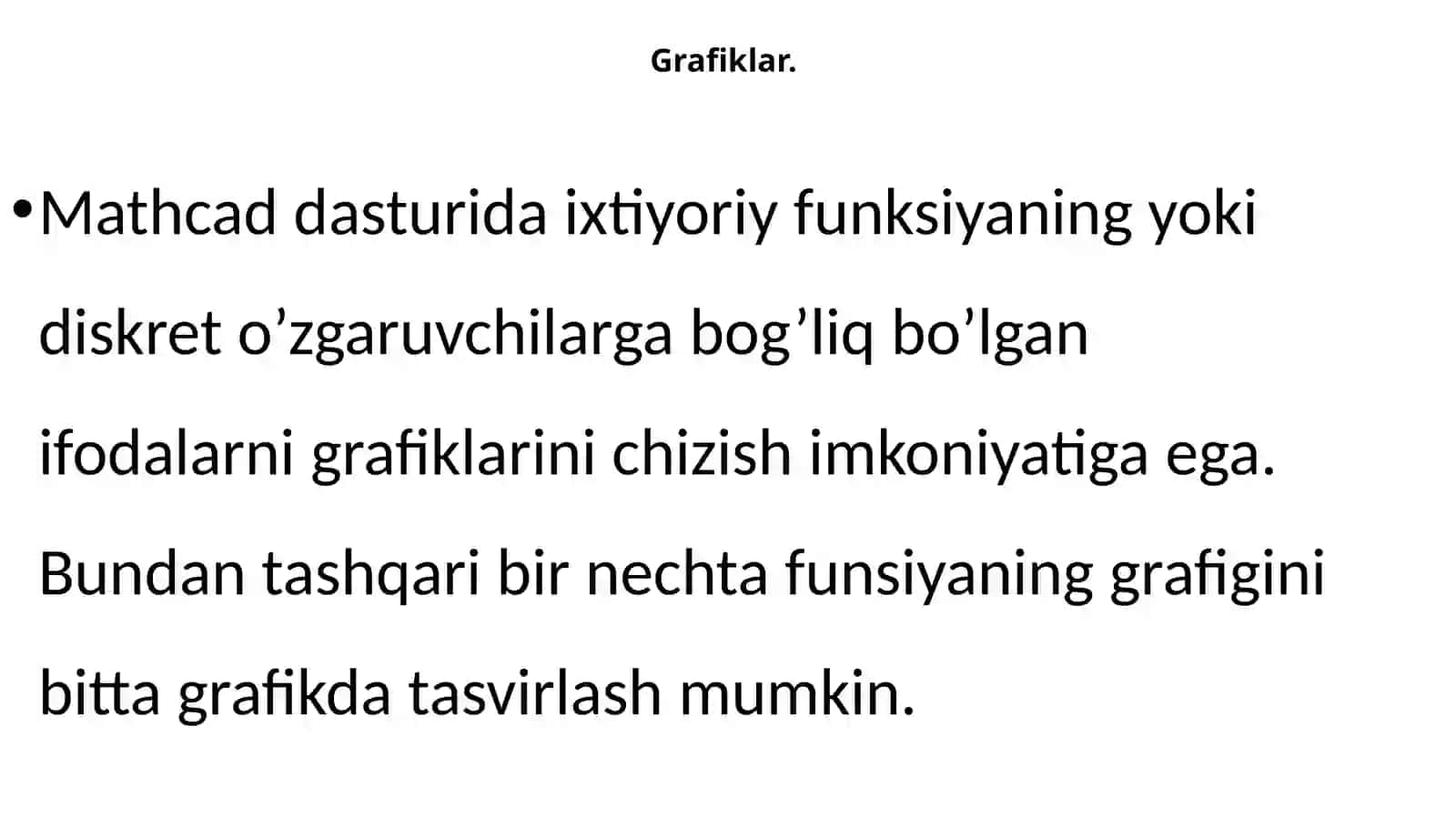 MATHCADDA GRAFIKLAR CHIZISH 2