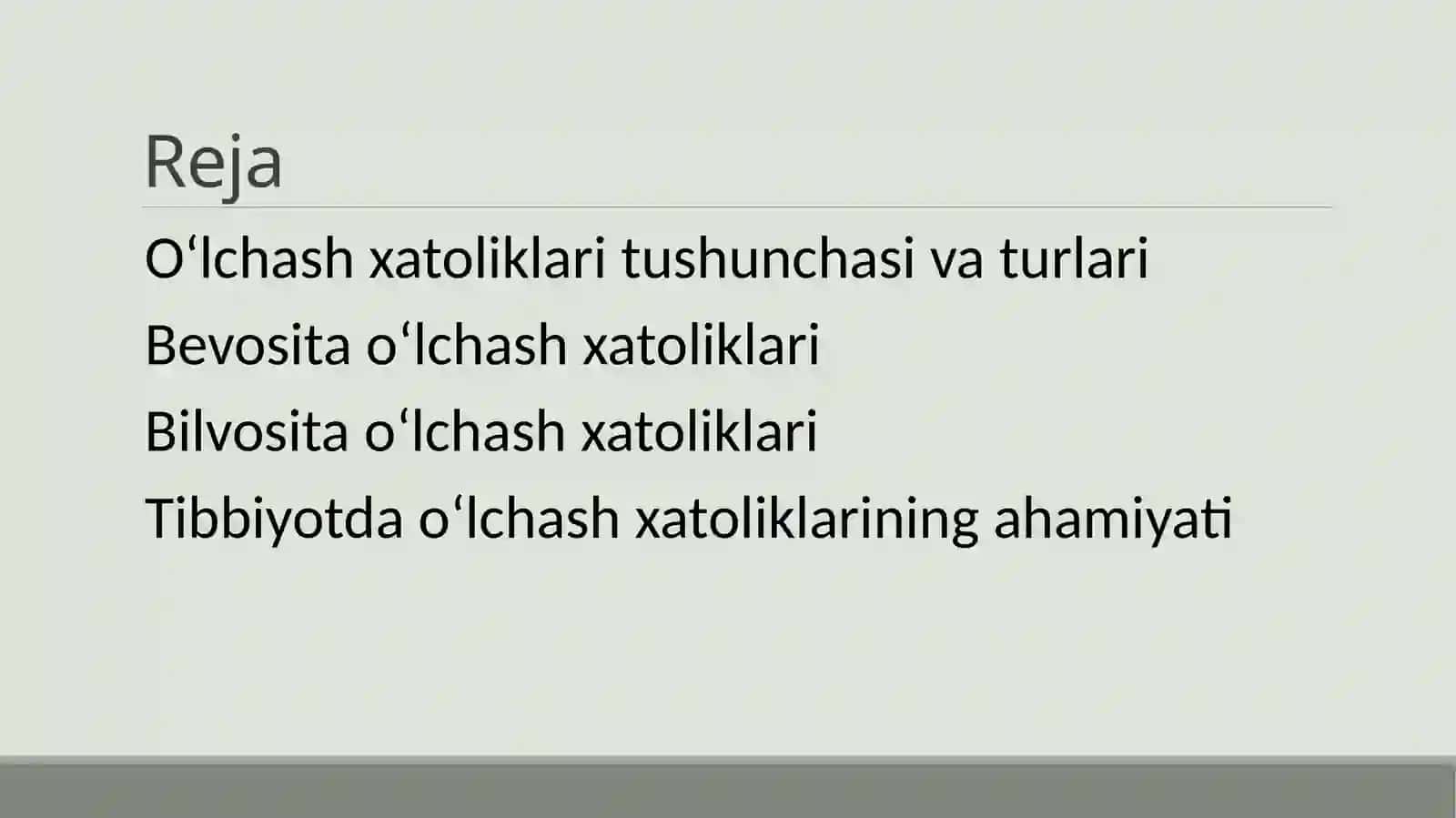 Bevosita o‘lchash xatoliklari 2