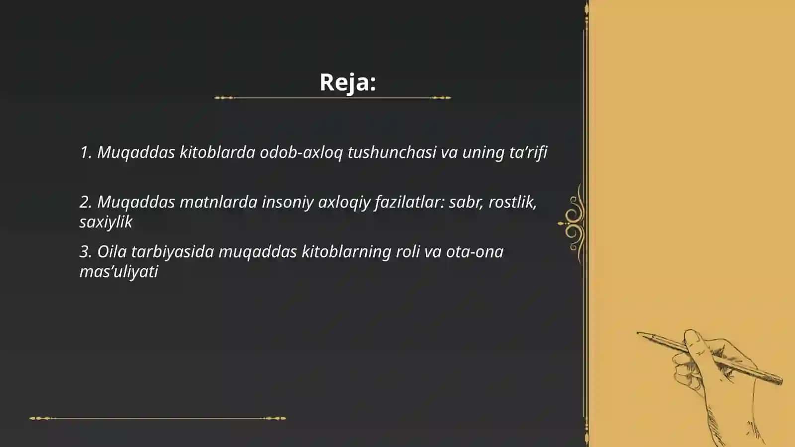 Muqaddas diniy kitoblarda odob-axloq va tarbiya masalalari 2