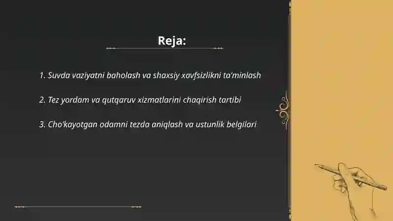 Suvda cho‘kayotgan odamga birinchi yordam ko‘rsatish 2