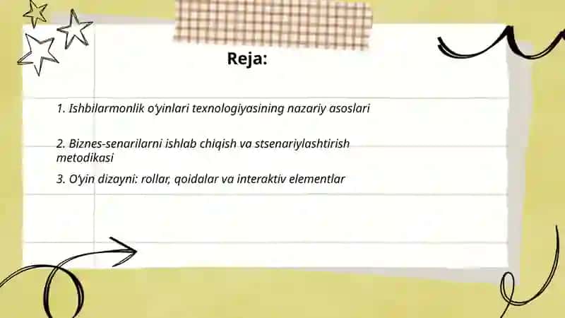 Ishbilarmonlik oʻyinlari texnologiyasi 2