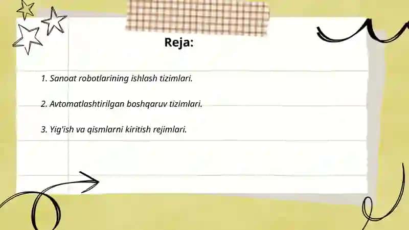 Sanoat robotlarini ishlash rejimlari 2