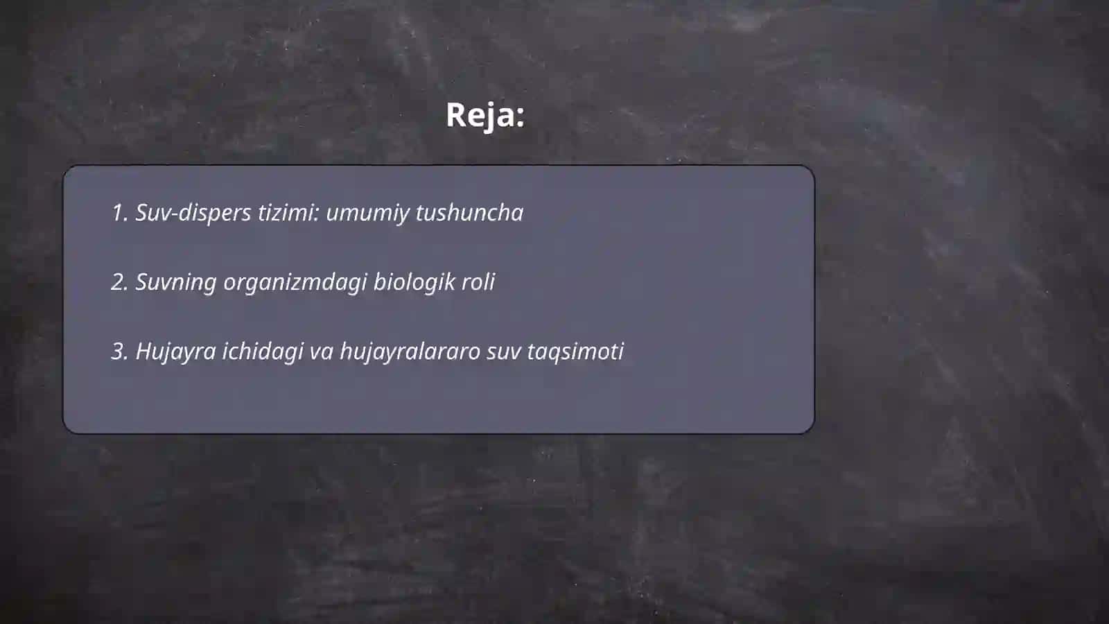 Organizimning suv-dispers sistemasi haqida slayd 2