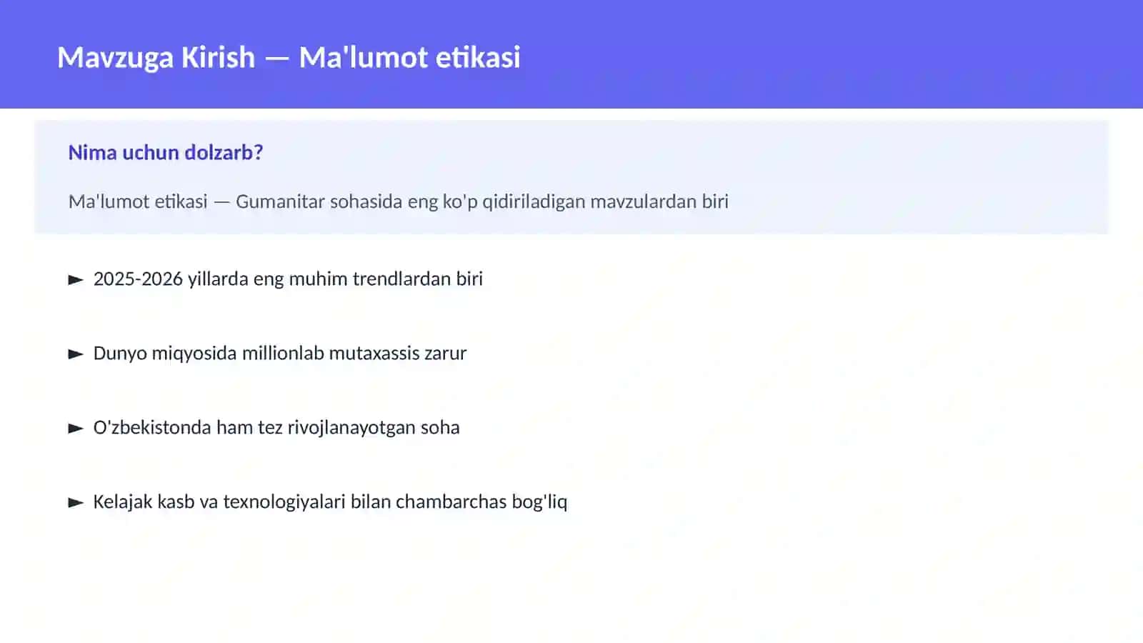 Ma'lumot etikasi 2
