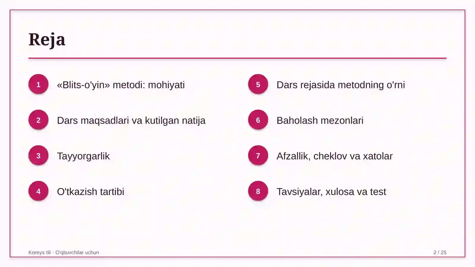 koreys tili darslarida blits o'yin metodidan foydalanish 6186 2