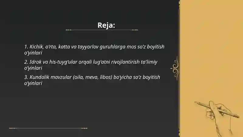 Bolalar lug'atini boyitishda ta'limiy o'yinlar 2