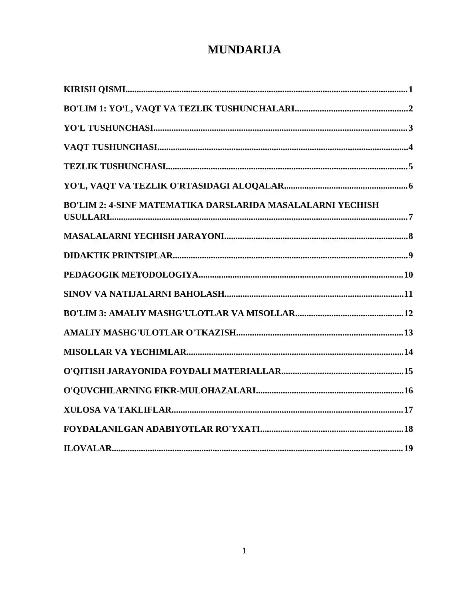 4-sinf matematika darslarida yo’l,vaqt,tezlikni hisoblashga doir masalalarni ishlash usullari 2