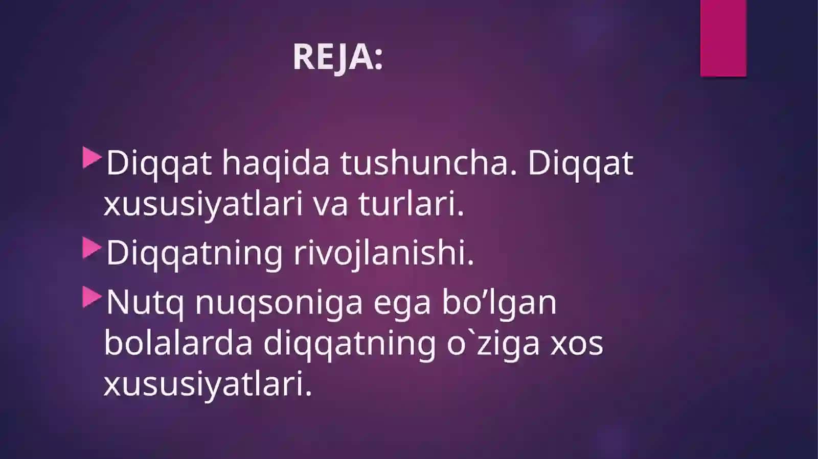 Nutq nuqsoniga ega bolalar diqqati xususiyatlari 2