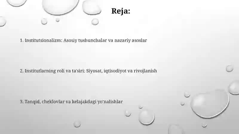 Institutsionalizm yonalishi 2