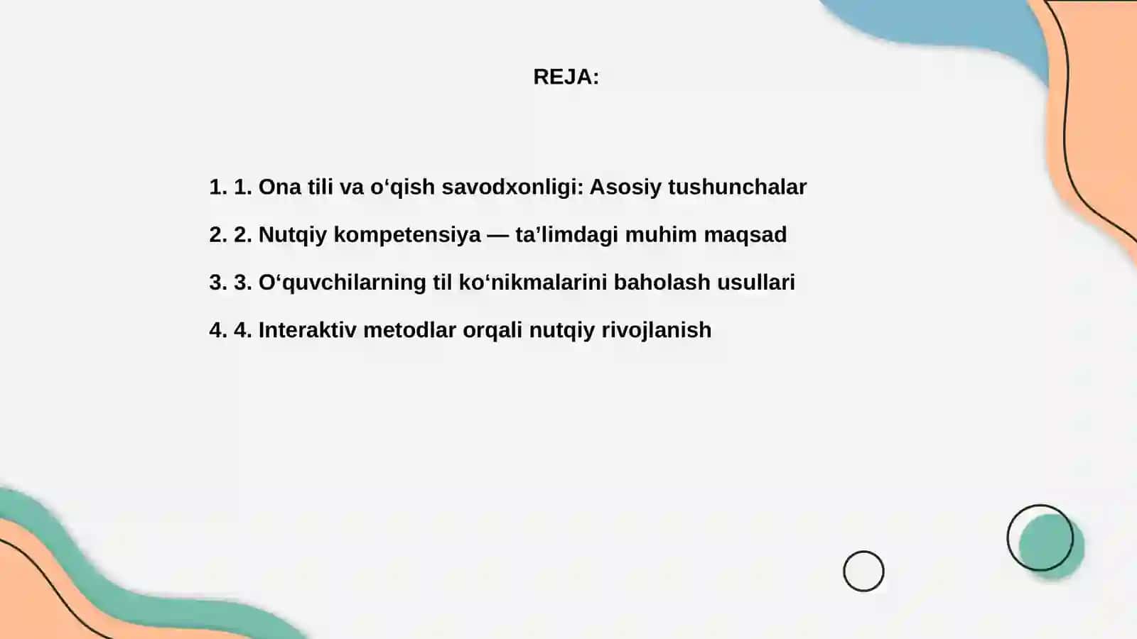 Ona tili va öqish savodxonligi darslarida öquvchilarning nutqiy kompetensiyalarini takomillashtirish metodikasi 2