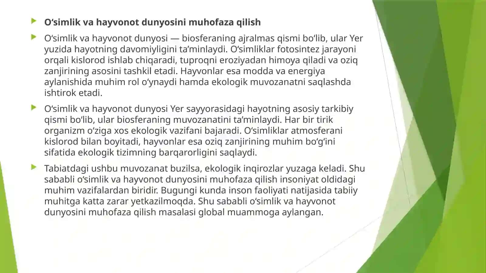 O‘simlik va hayvonot dunyosini muhofaza qilish 2