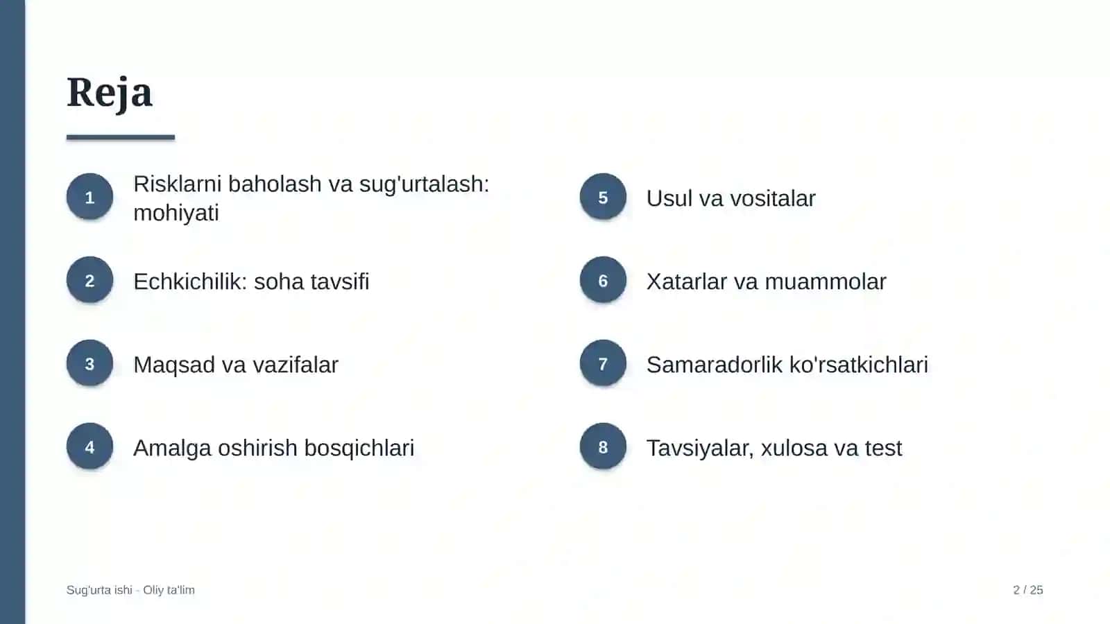 Echkichilikda risklarni baholash va sug'urtalash 2