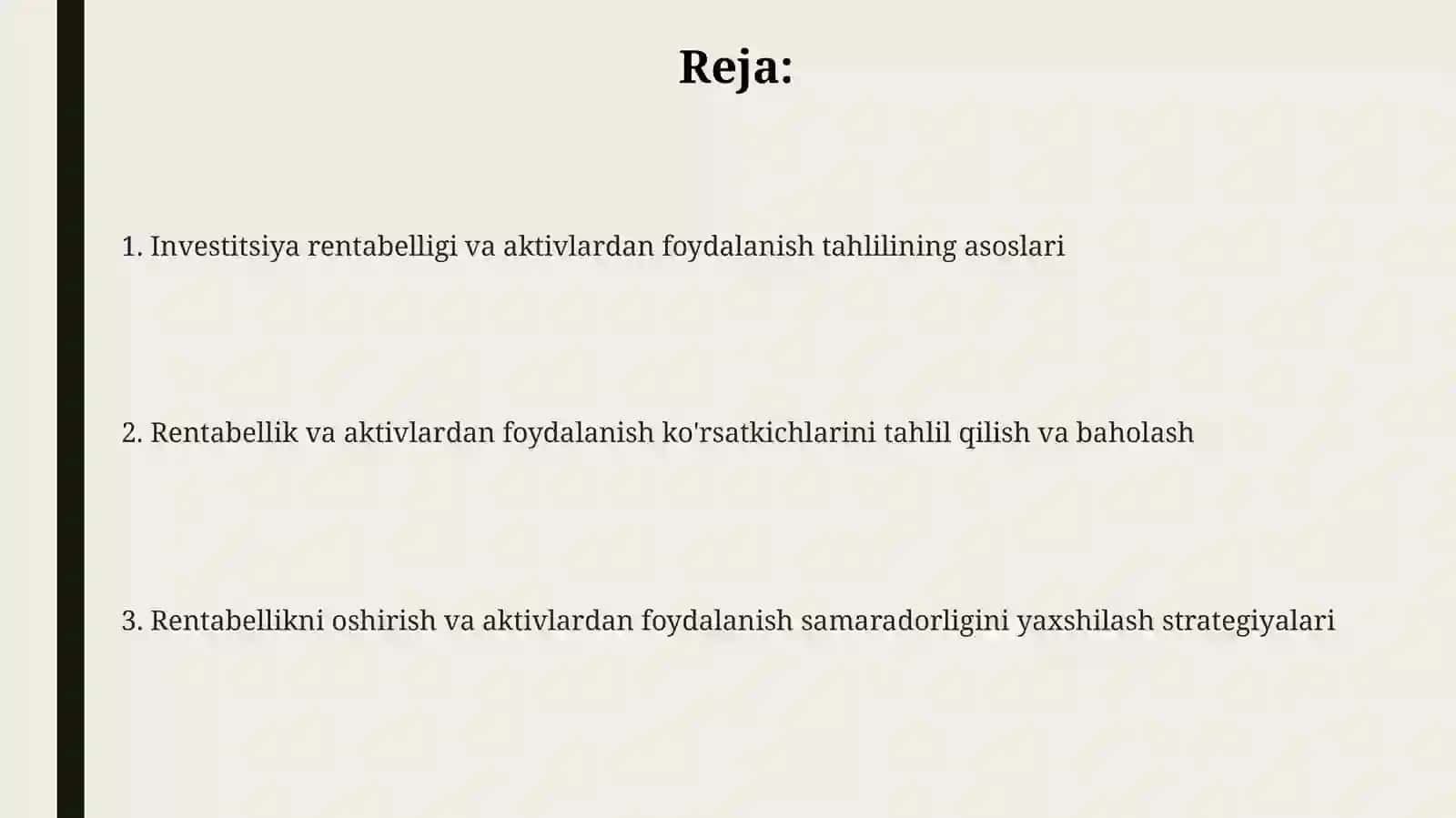 Investitsiyafoydasivaaktivlardanfoydalanishtahlili 2