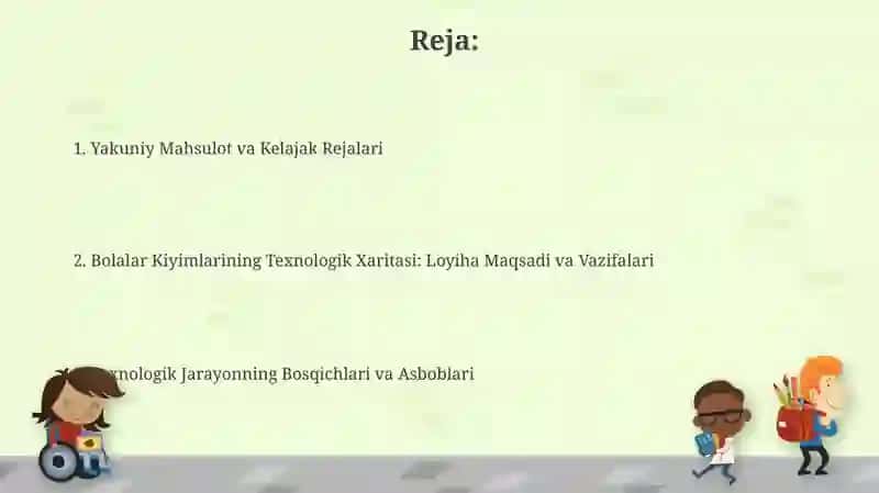 Bolalar Kiyimlarining Texnologik Xaritasi 2