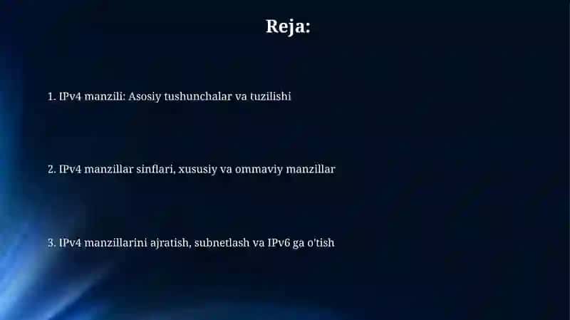IPv4 manzillash 2