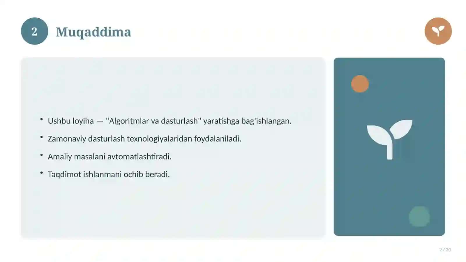 Algoritmlar va dasturlash 2