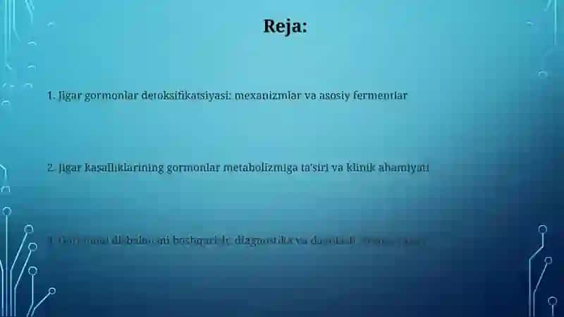 Jigar gormonlarining detoksifikatsiyasi 2