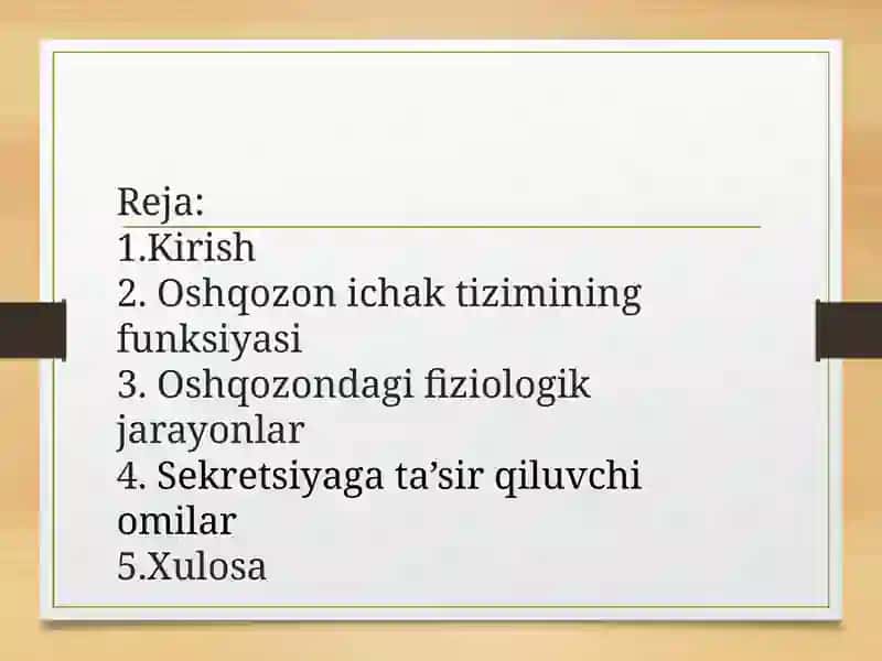 Hazm tizimi faoliyati fiziologiyasi 2