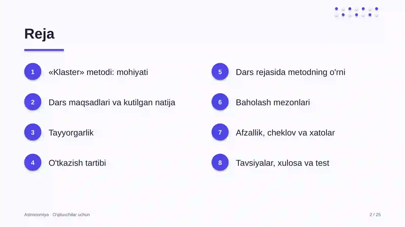 astronomiya darslarida klaster metodidan foydalanish 6776 2