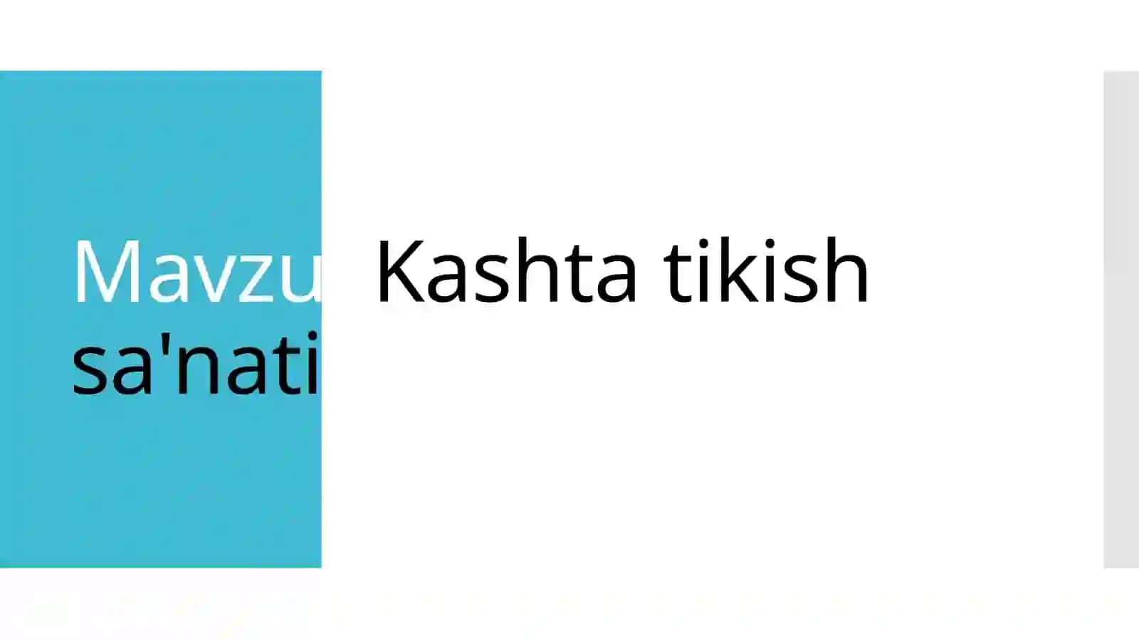 Kashta tikish sa'nati 2