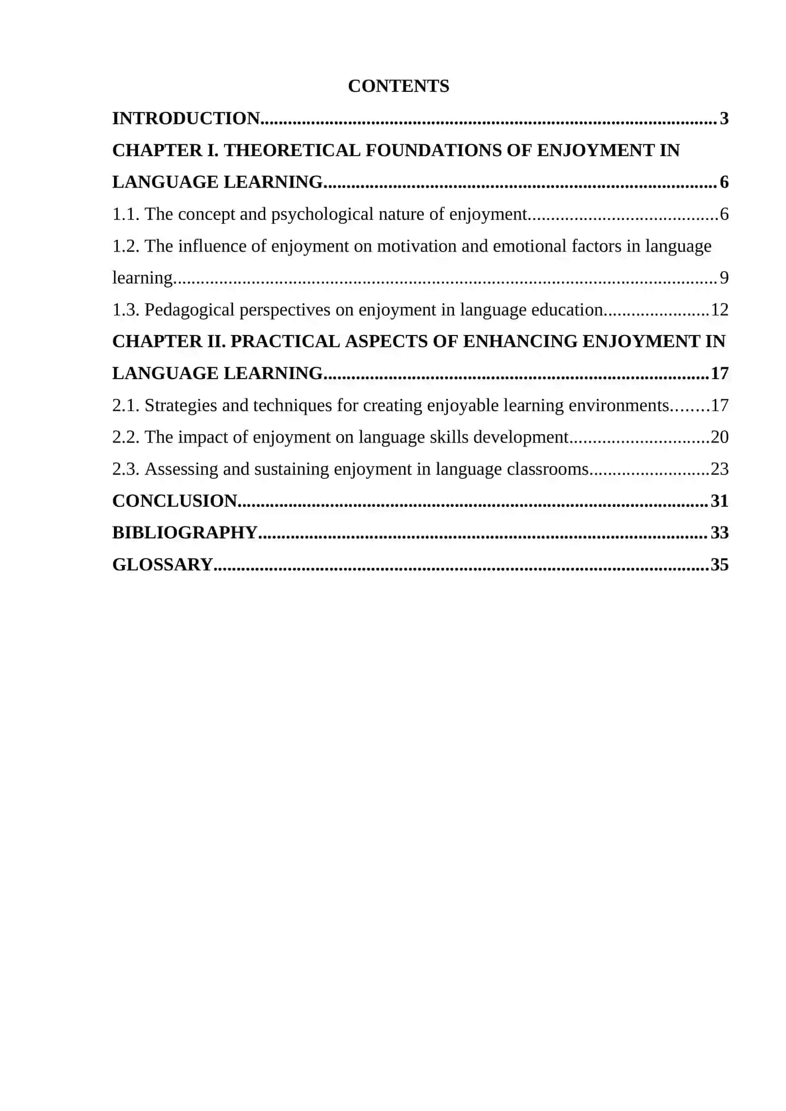 Course Paper on "The Role of Enjoyment in Language Learning" 2