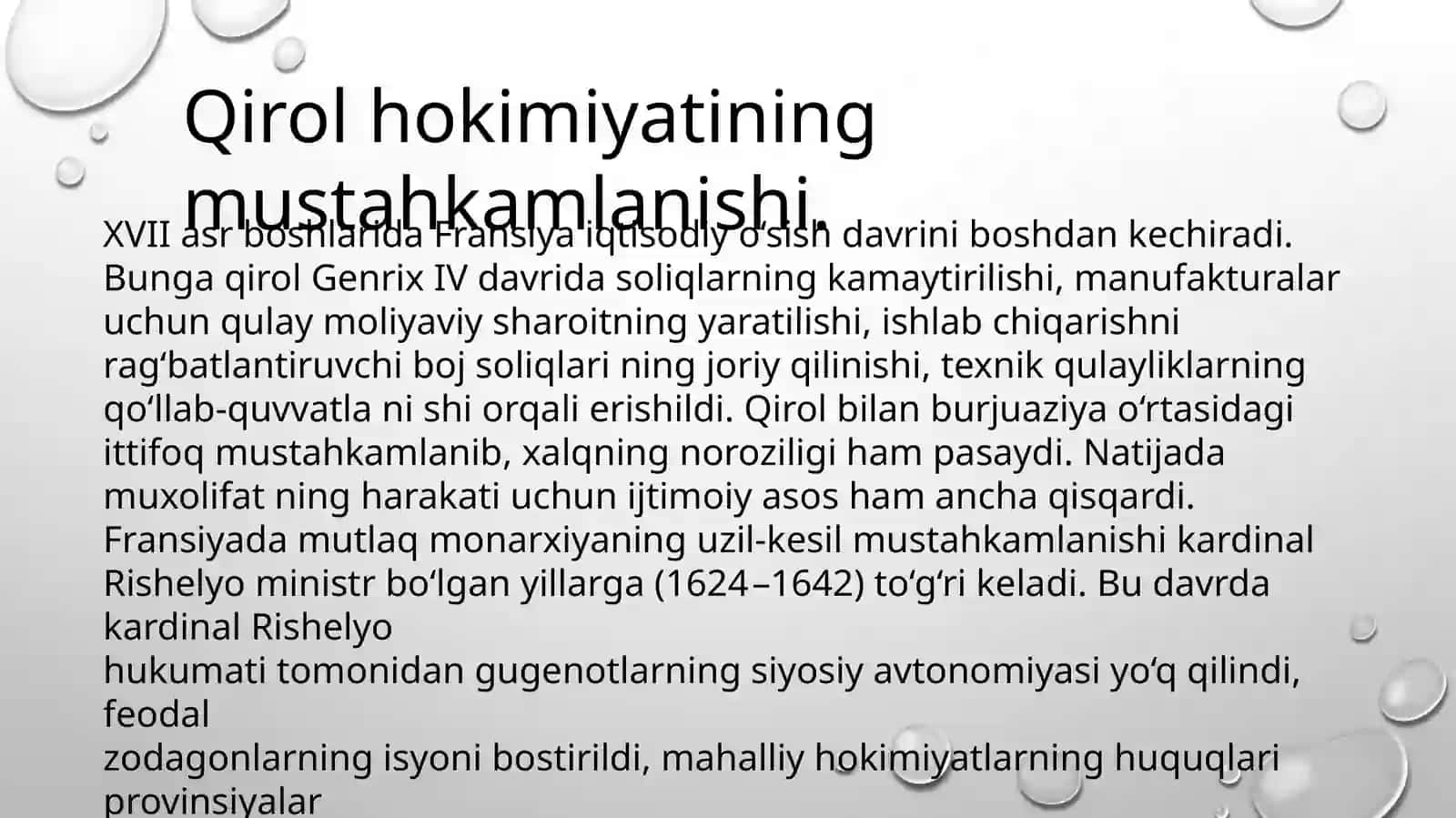 “DAVLAT — BU MEN!” FRANSIYADA MUTLAQ MONARXIYA 2