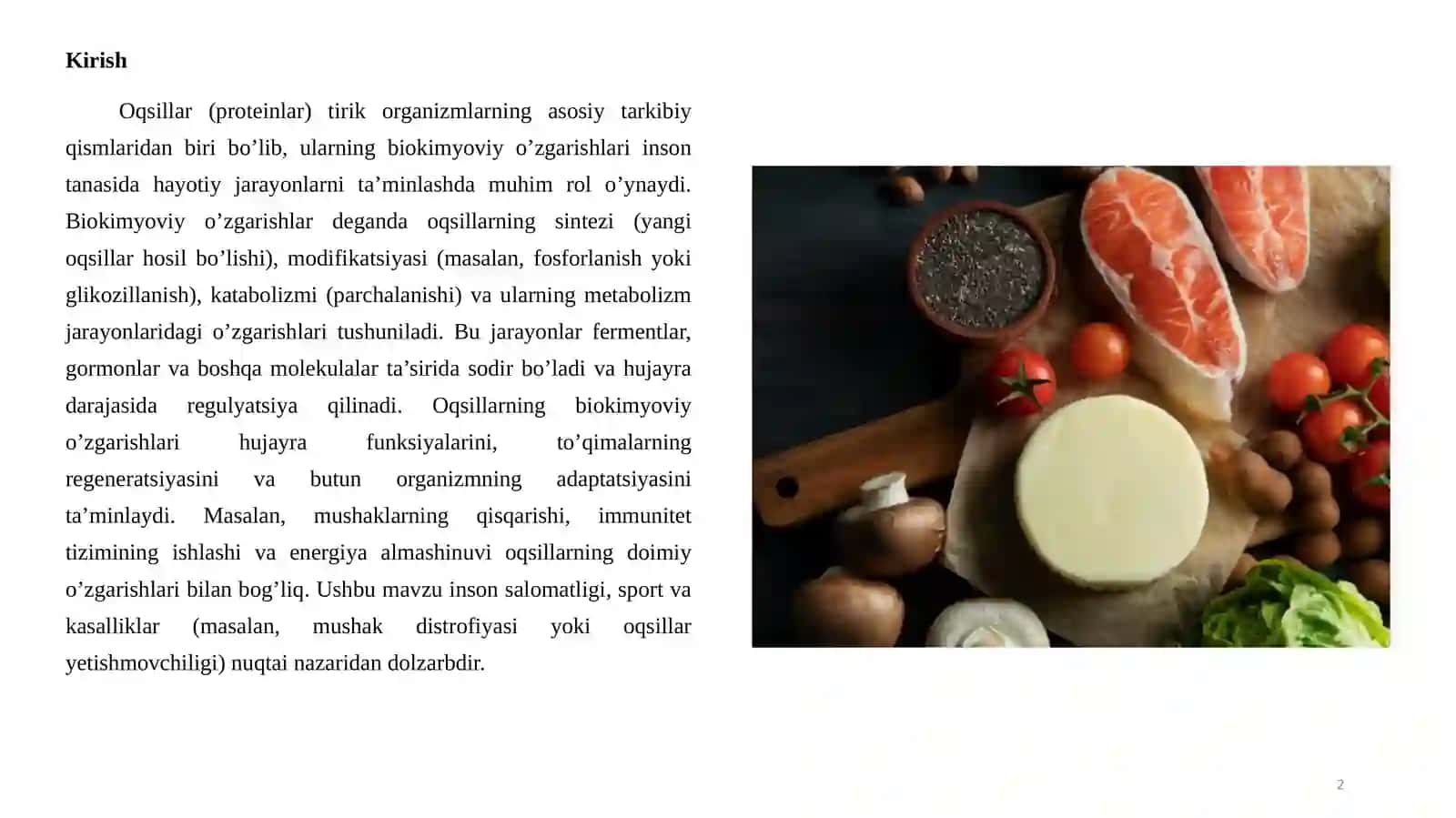 Odam organizmi da oqsillarning biokimyovi yo'zgarishi 2